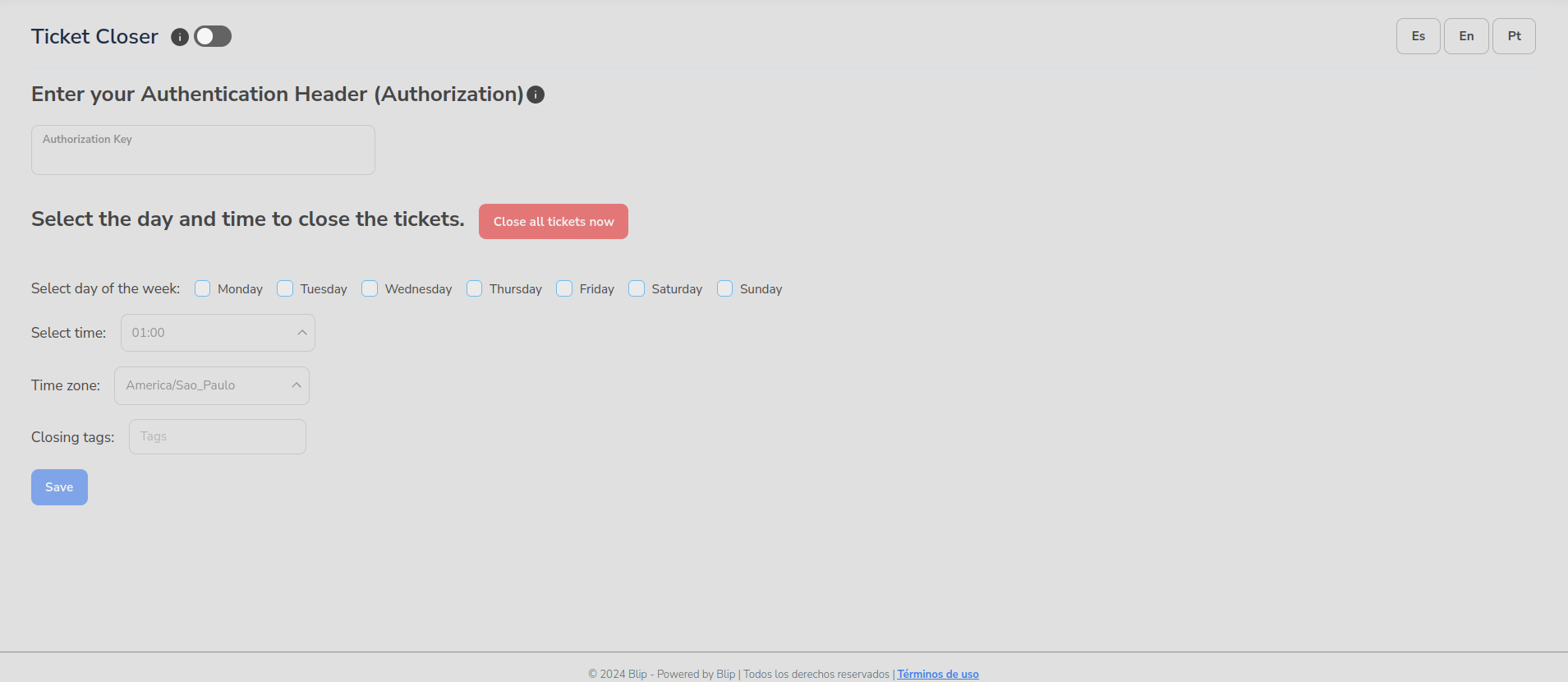Captura de tela de Ticket Closing Scheduler 1